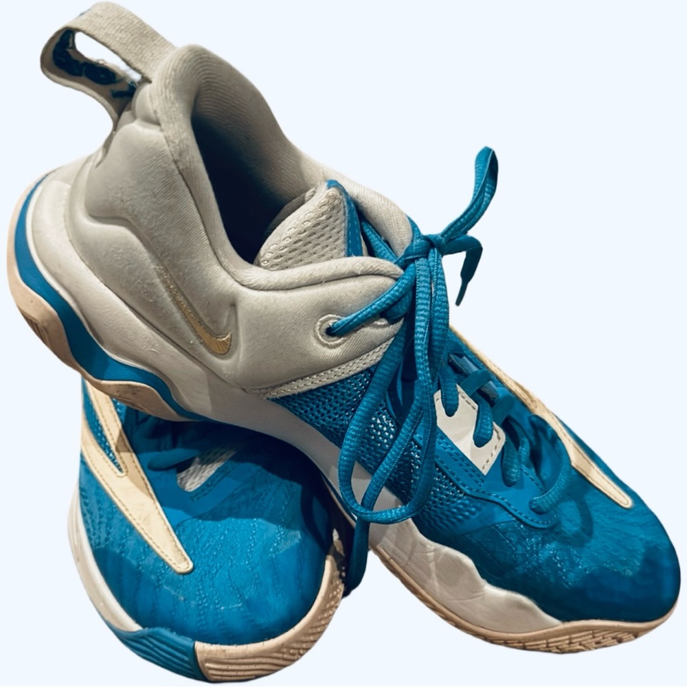 Nike Blue and White Basketball Sneakers